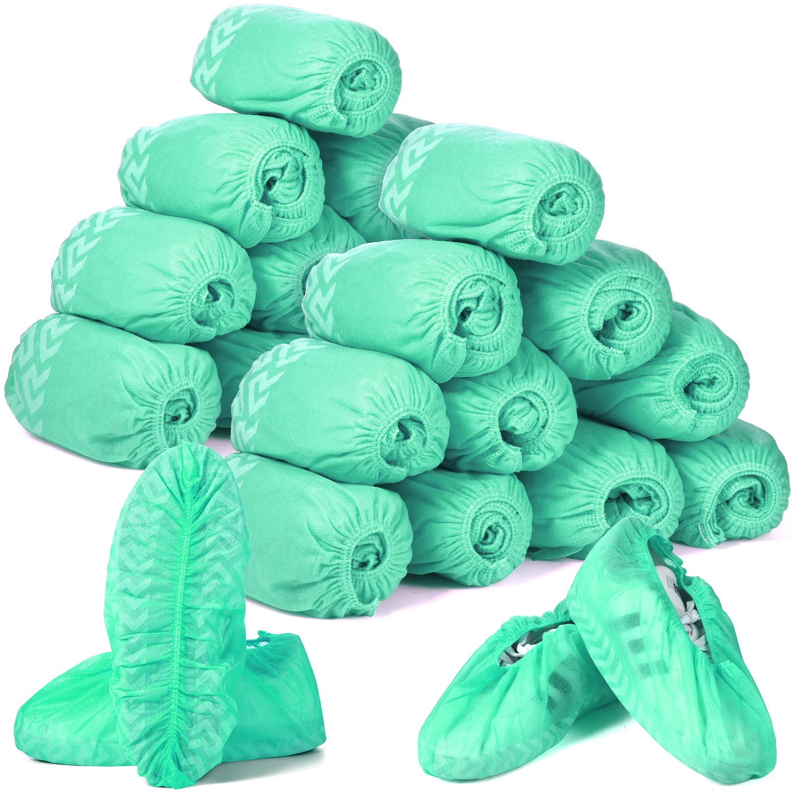 Zhanmai 300 Pack Disposable Shoe Covers Non Slip Disposable Large Foot Booties Shoe Covers for Indoors Contractors Floor and Carpet Protectors, One