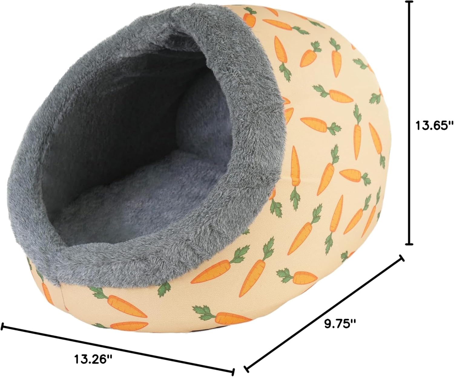 Rosewood Carrot Plush Hooded Bed