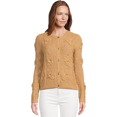 Lilly Pulitzer Lenalie Cardigan rattan metallic garden crochet