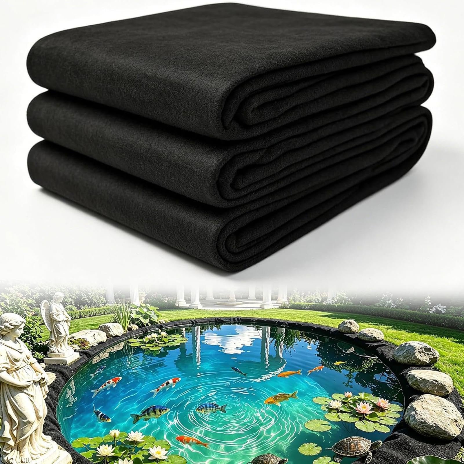 Telone per Bacino - Tessuto Di Protezione Anti-Perforazione,Feltro Sub-Strato Bacino Pesce | per Giardino Cascata Fontana Ruscello Proprietari Paesaggisti Appassionati