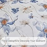 Wajade Duvet Cover Queen Set 3PC Floral Botanical Bedding Ultra-Soft Microfiber with Hidden Zipper (90"x90" Duvet + 2 Pillowcases 20"x36")