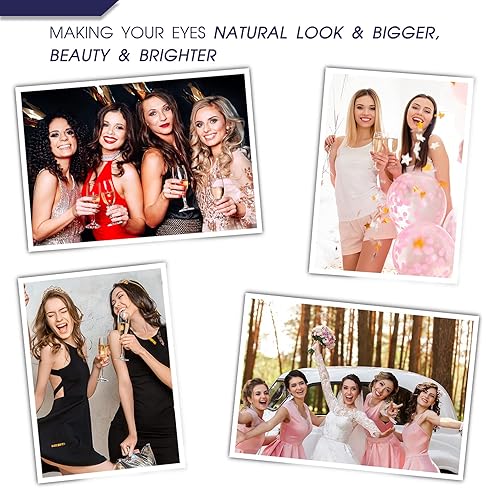 Miniatura 10 de Pestañas magnéticas 3D de aspecto natural mezcla 10 pares de pestañas magnéticas con delineador de ojos, mejoradas de larga duración, reutilizables,