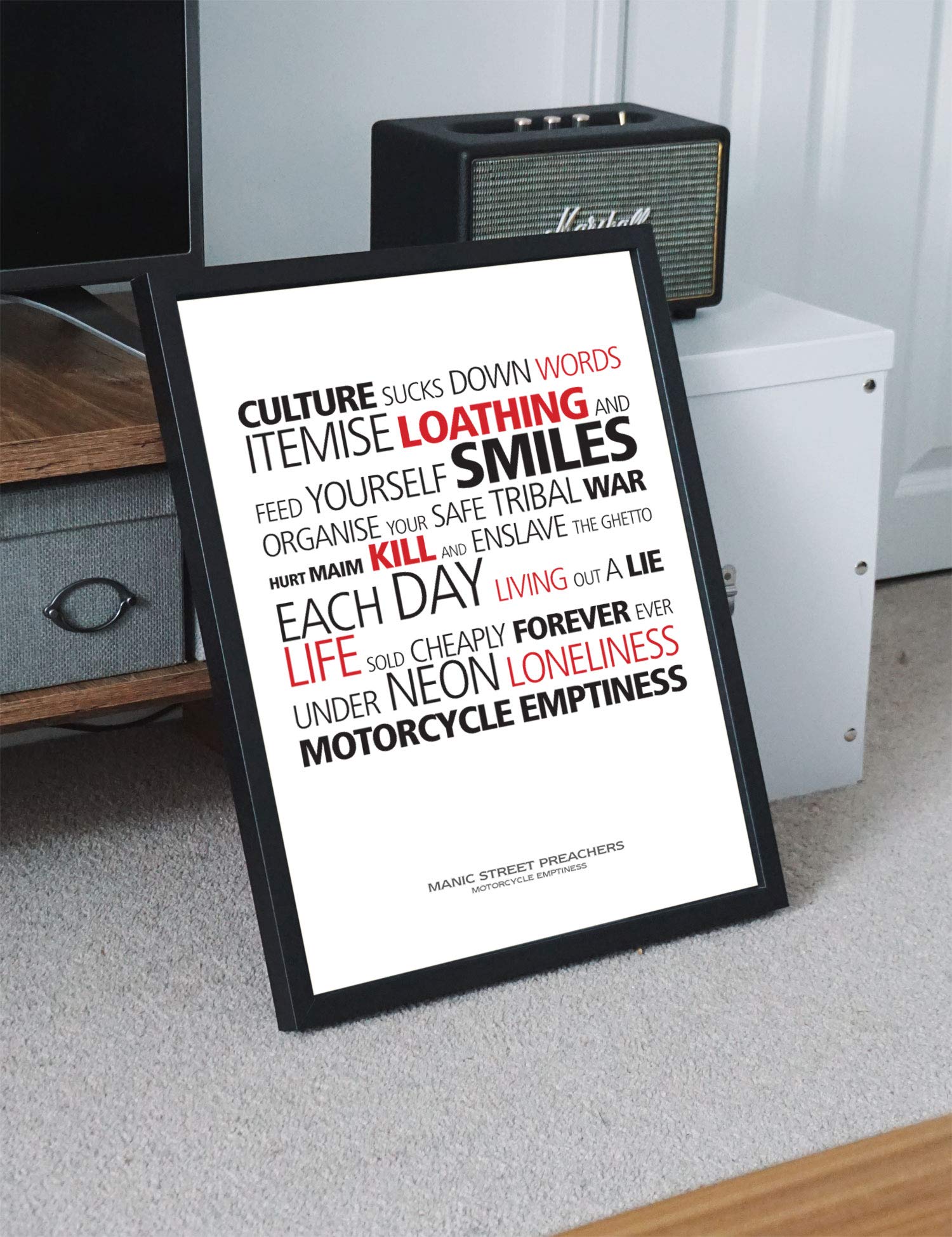 Libretto Designs MANIC STREET PREACHERS Motorcycle Emptiness A4 Art Print with lyrics