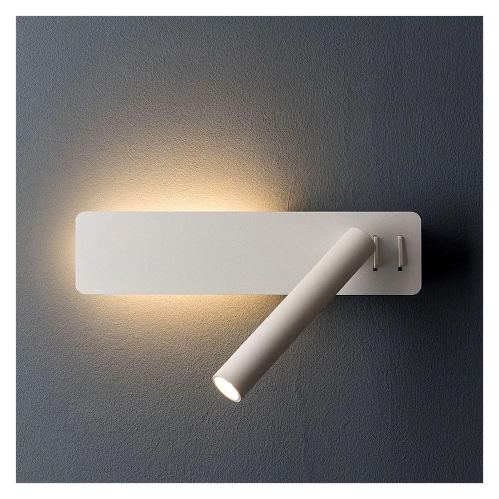 Lámpara de pared Led 6W, luz lectura for dormitorio, cabecera Hotel, lámpara libro nocturno, for rotación con foco 3W,Iluminación de imagen(Bianco)