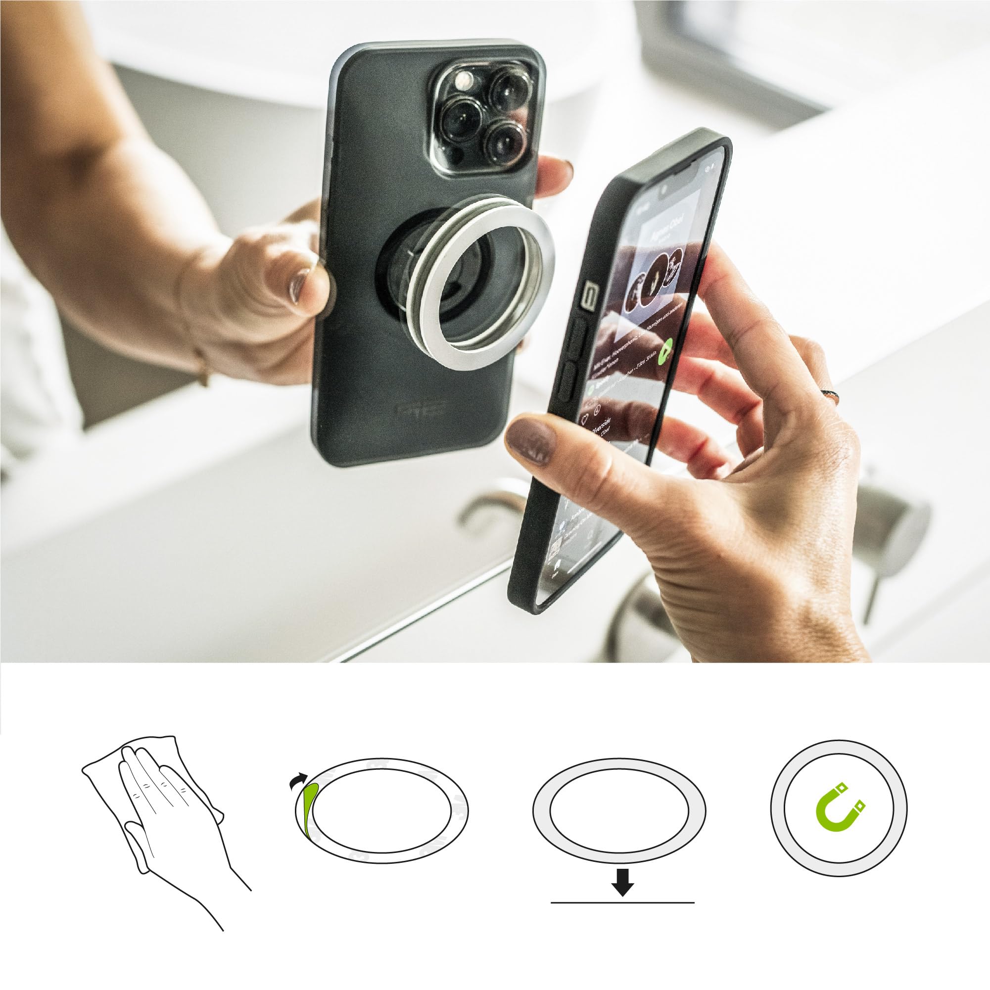 SP CONNECT Micro Stem Bundle | SPC+ | für iPhone 13 mini/12 mini Handy Halterung für den fahrradlenker | Smartphone Halterung Fahrrad | handyhalter