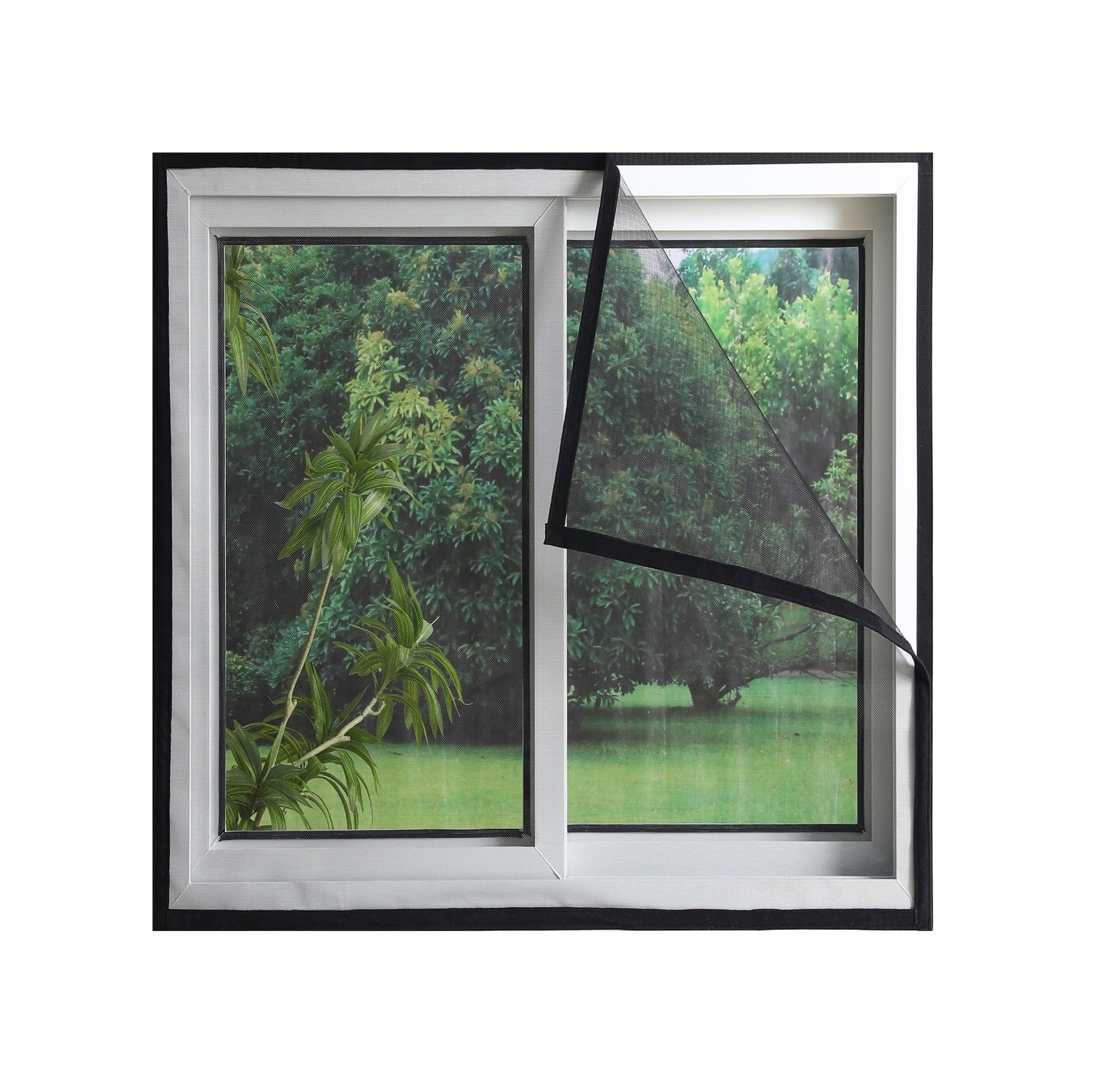 Supkancl Width 60Cm 1Pc Mosquito Screen Breathable And Densely-Woven And Fly Self-Adhesive No Drilling Required(,Height 140Cm)