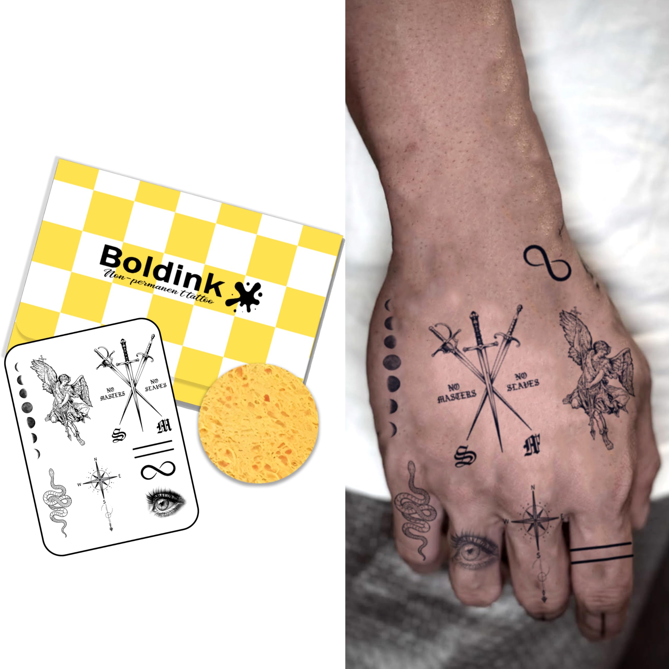 Boldink Temporary Tattoos, semi permanent tattoos, 15-day long lasting tattoo sticker, waterproof and anti-reflective, unique design(Mysterious Sigils
