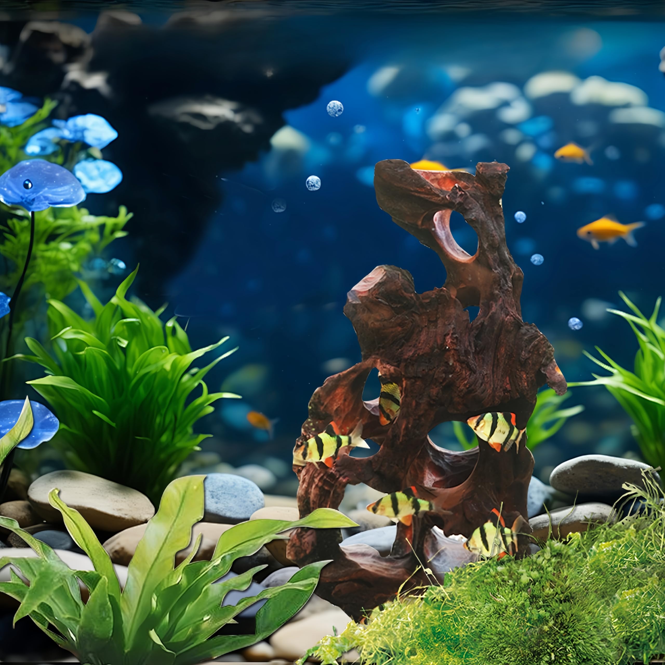 Natural Driftwood Aquarium Cave Betta Fish Hideout for Aquarium Fish Tank Decorations 10.2-11.8