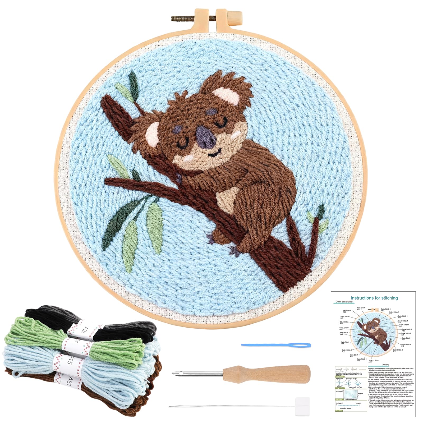 jsrqt punch needle kit koala débutant