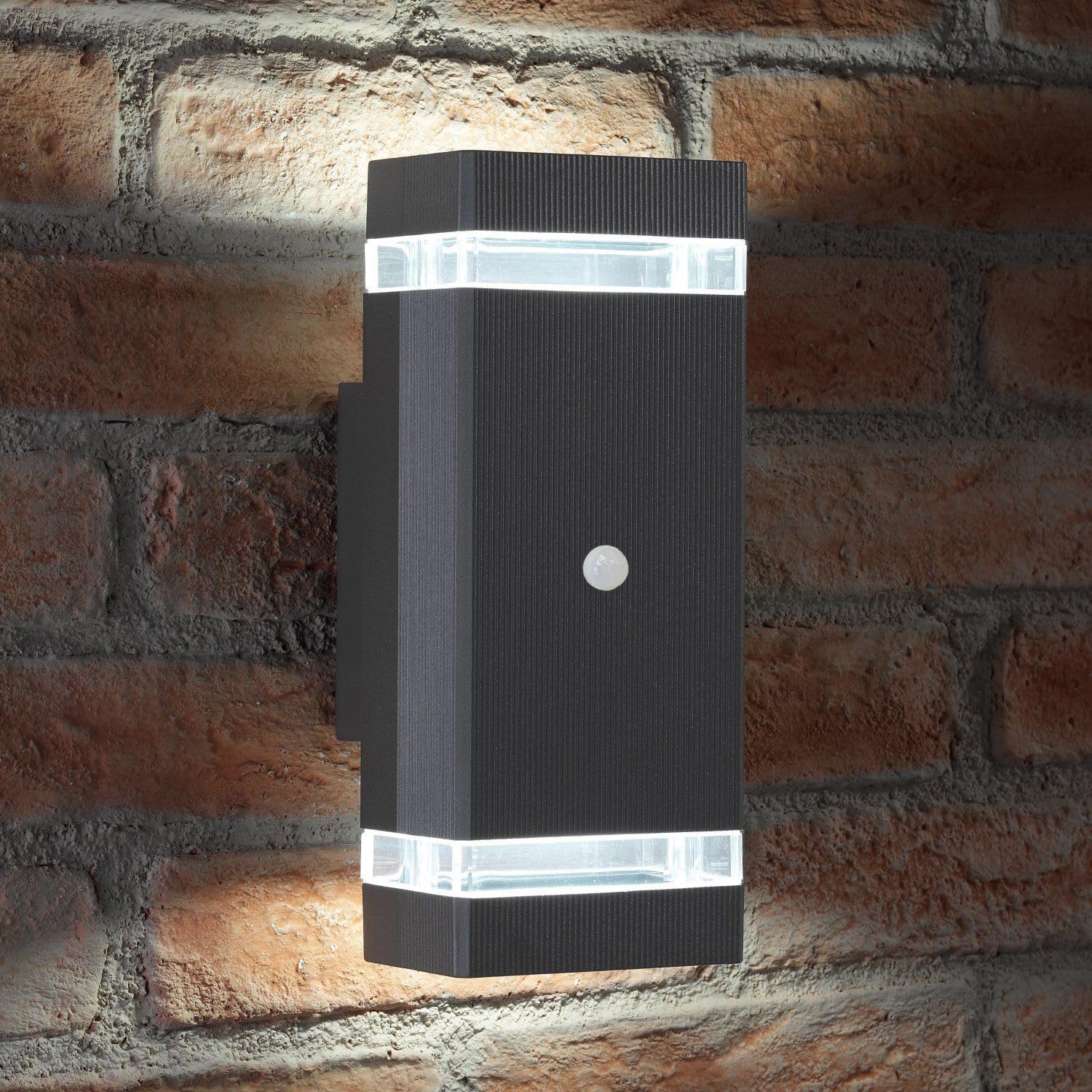 Auraglow PIR Motion Sensor Double Up & Down Outdoor Wall Security Light (Cool White, Anthracite)