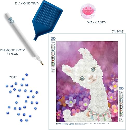 Miniatura 4 de DIAMOND DOTZ Lulu - Kits de pintura de diamantes de llama para adultos, kits de arte de diamantes, un kit de manualidades creativo relajante con