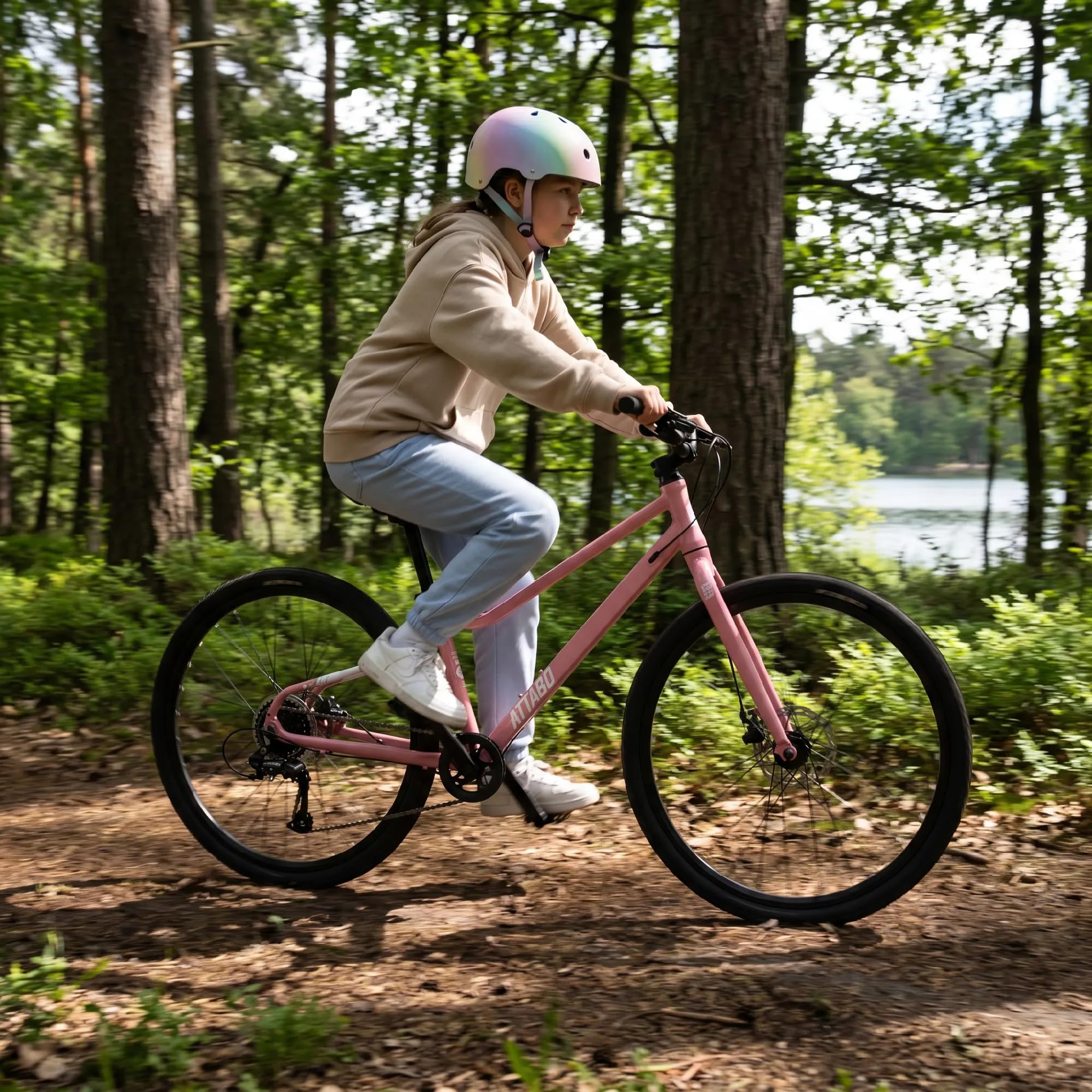 ATTABO Ease 26 Zoll Kinderfahrrad Gen 2 – leichtes Jugendfahrrad aus Aluminium, 7 Gänge, hydraulische Scheibenbremsen