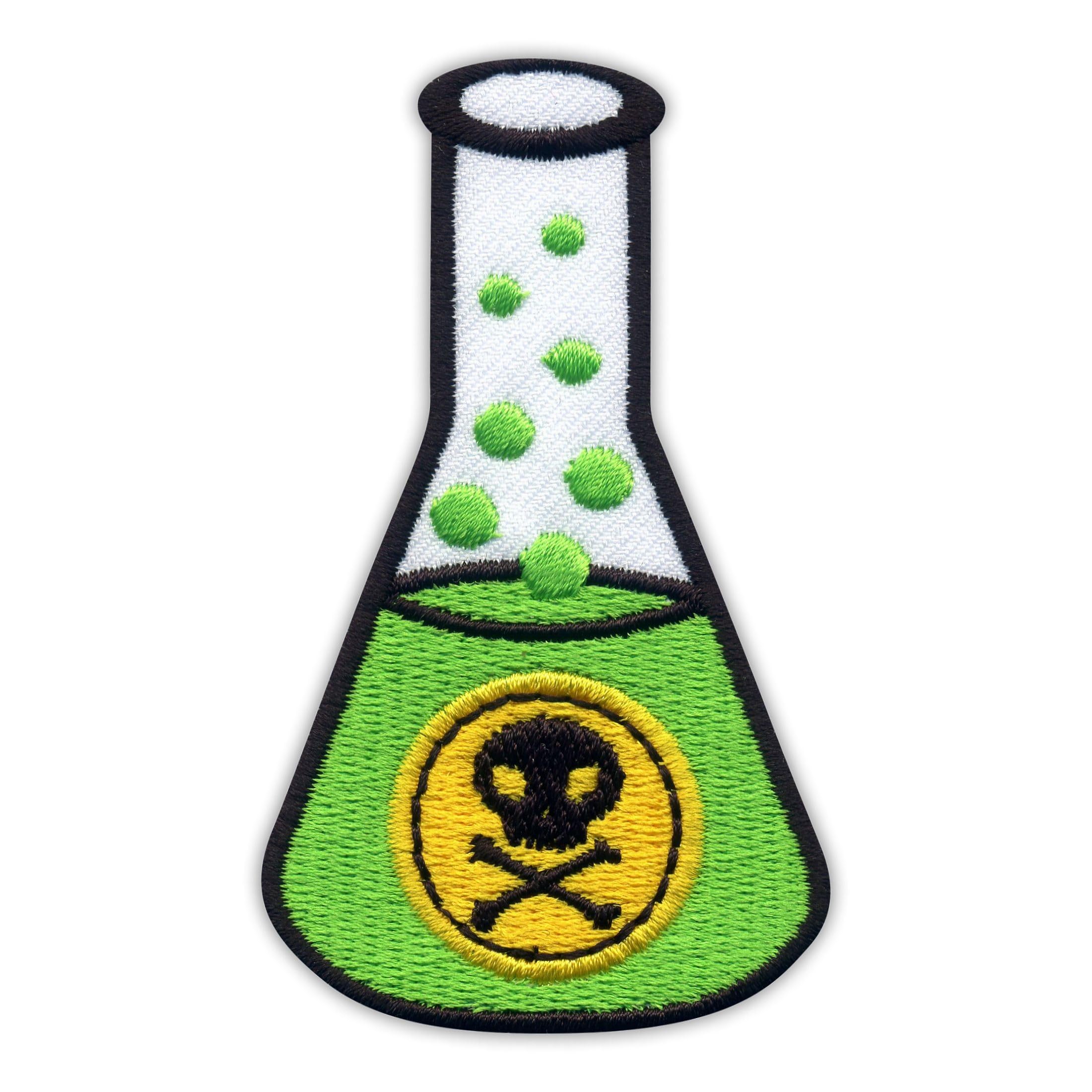 Flask of Poison - Toxic - Iron-on/Heat Seal Backing - Embroidered Patch/Badge/Emblem