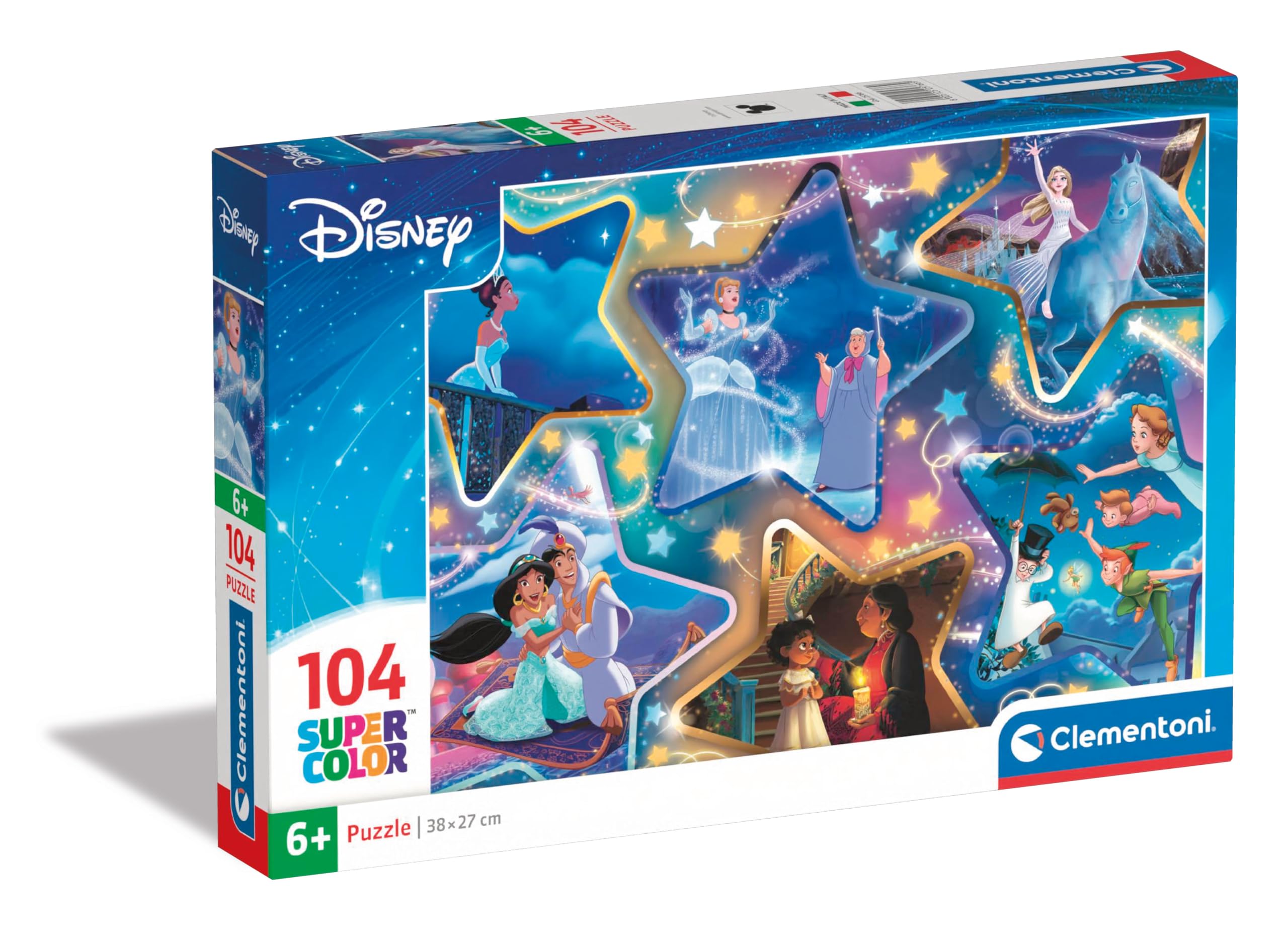 Clementoni Jigsaw Puzzle Magical Moments 104 Pieces - Supercolor Puzzle For Children 6-8 Years, Cartoon, Disney, Gift For Boy/Girls, Puzzle For Kids, Made In Italy, 25766