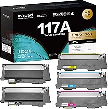 iNKPAD Compatible Toner Cartridge for HP 117A Color Laser MFP 150nw 150a 178nw 178nwg 179fnw 179fwg W2070A W2071A W2072A W2073A (2*Black Cyan Magenta Yellow 5-Pack)