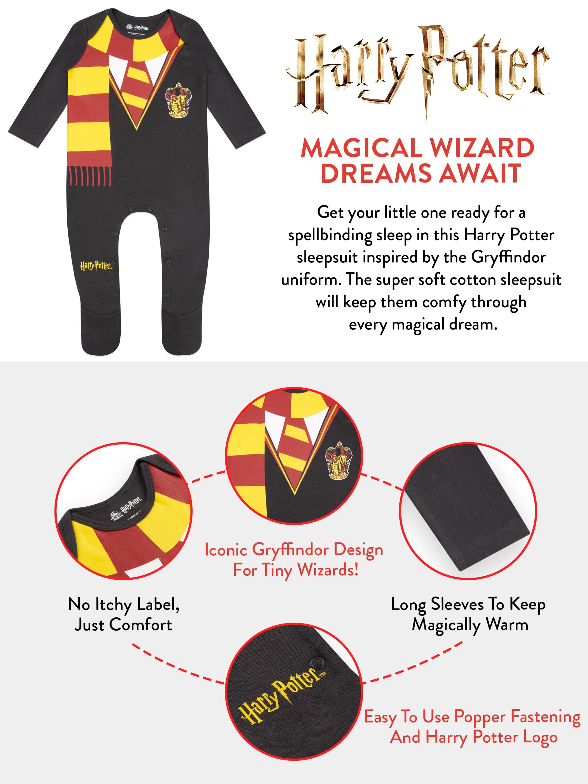Harry Potter Pyjamas bébé Pyjamas bébé | Barboteuse bébé | Vêtements pour garçons | 0 et 18 Mois