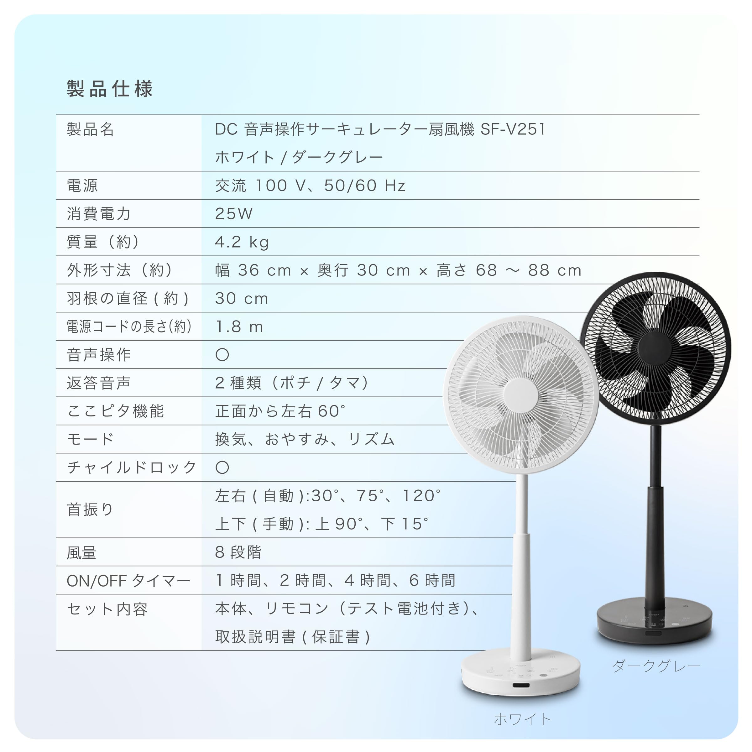 Amazon | シロカ DC音声操作サーキュレーター扇風機 シロカのポチタマ