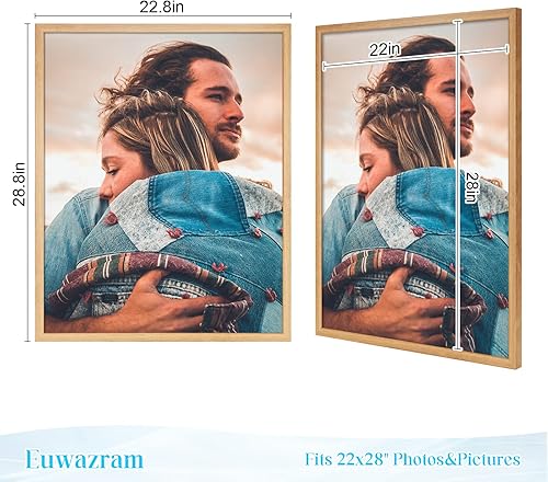Miniatura 6 de Marco rústico de roble de 22 x 28 pulgadas, marco individual, marco de póster de 22 x 28 pulgadas para obras de arte, rompecabezas, fotos y pósteres