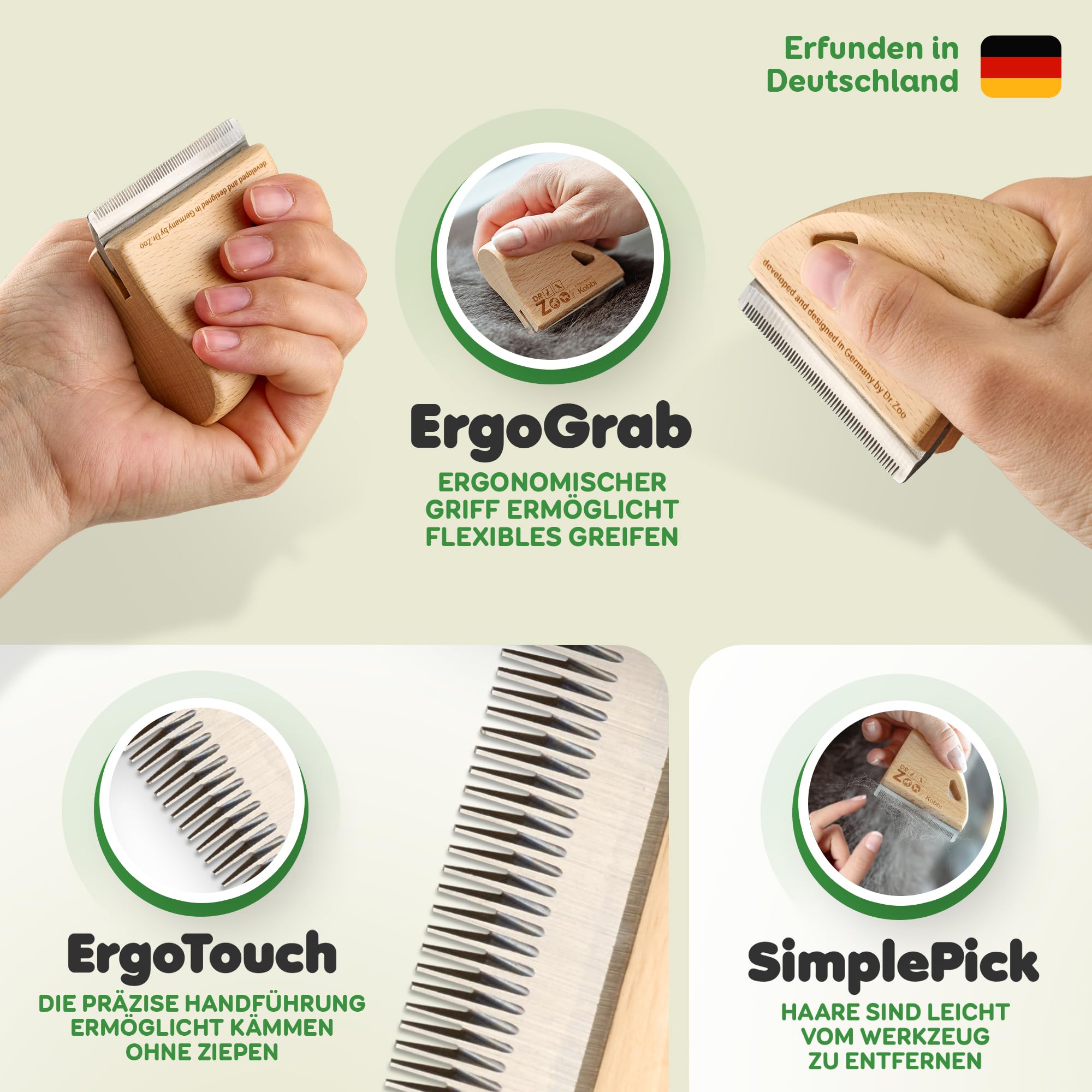 DR Zoo Kobbi Thinning Comb The Ideal Cat Brush for Changing Long Hair & Undercoat Grooming for Every Short Hair & Long Hair Cat - Image 2