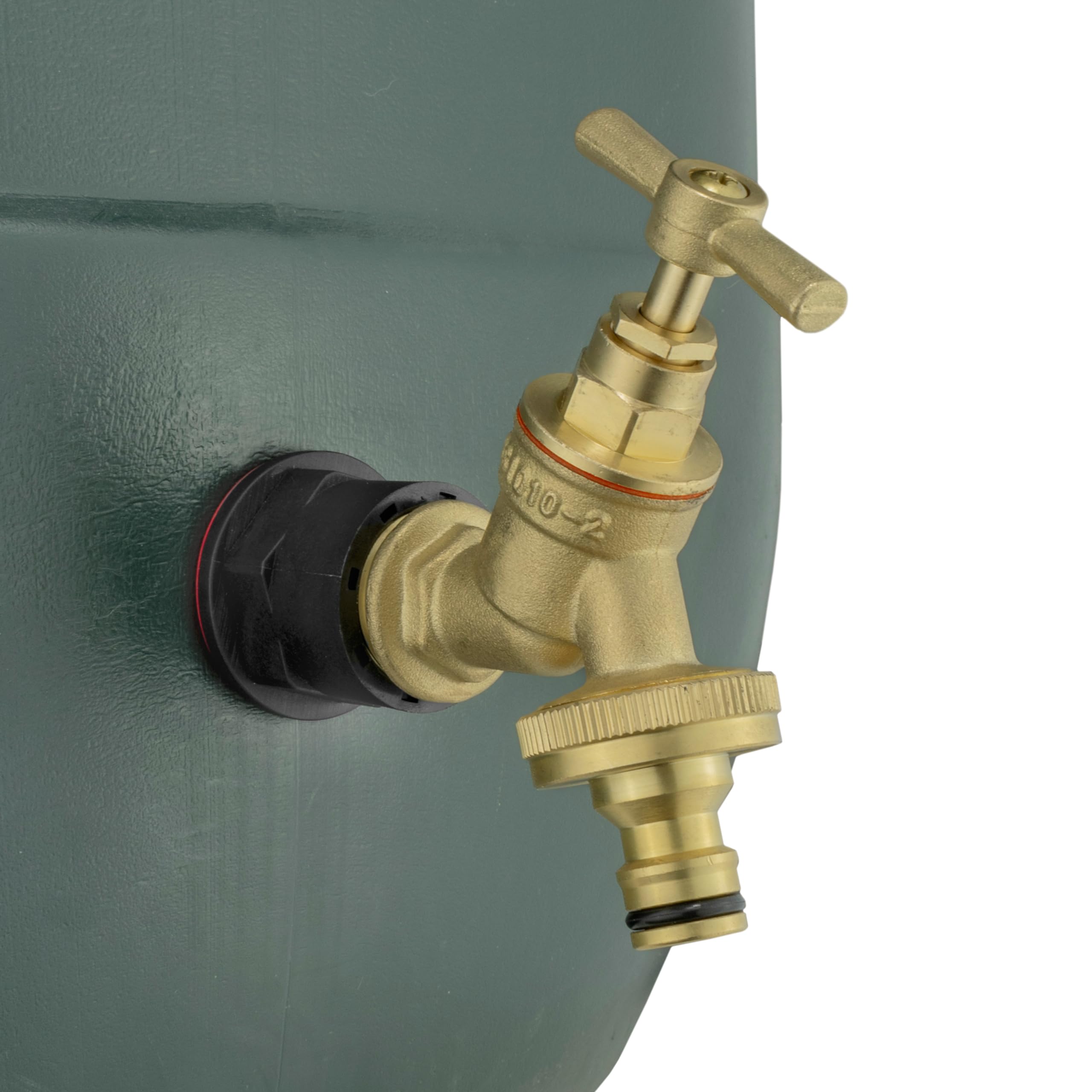Cost Wise Brass Waterbutt/Rain Barrel/Storage Tank Connector/Adaptor+Solid Bib Tap With Click-Lock Hose Connection+Free Thread Seal Tape, (Requires A 26Mm Hole)