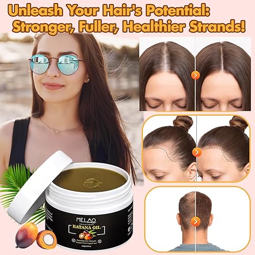 Miniatura 2 de Aceite de batana orgánico, 100% puro, aceite de batana crudo para el crecimiento del cabello, sin refinar y ligero, promueve un cabello saludable y