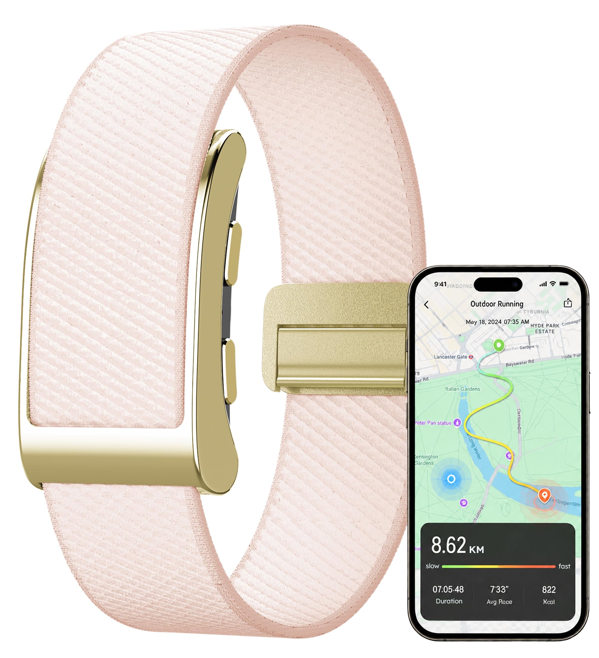 Rastreador de actividad GPS portátil, análisis de salud, monitor de frecuencia cardíaca del sueño, más de 100 modos deportivos, sin pantalla, SOS y detección de caídas, batería de larga duración