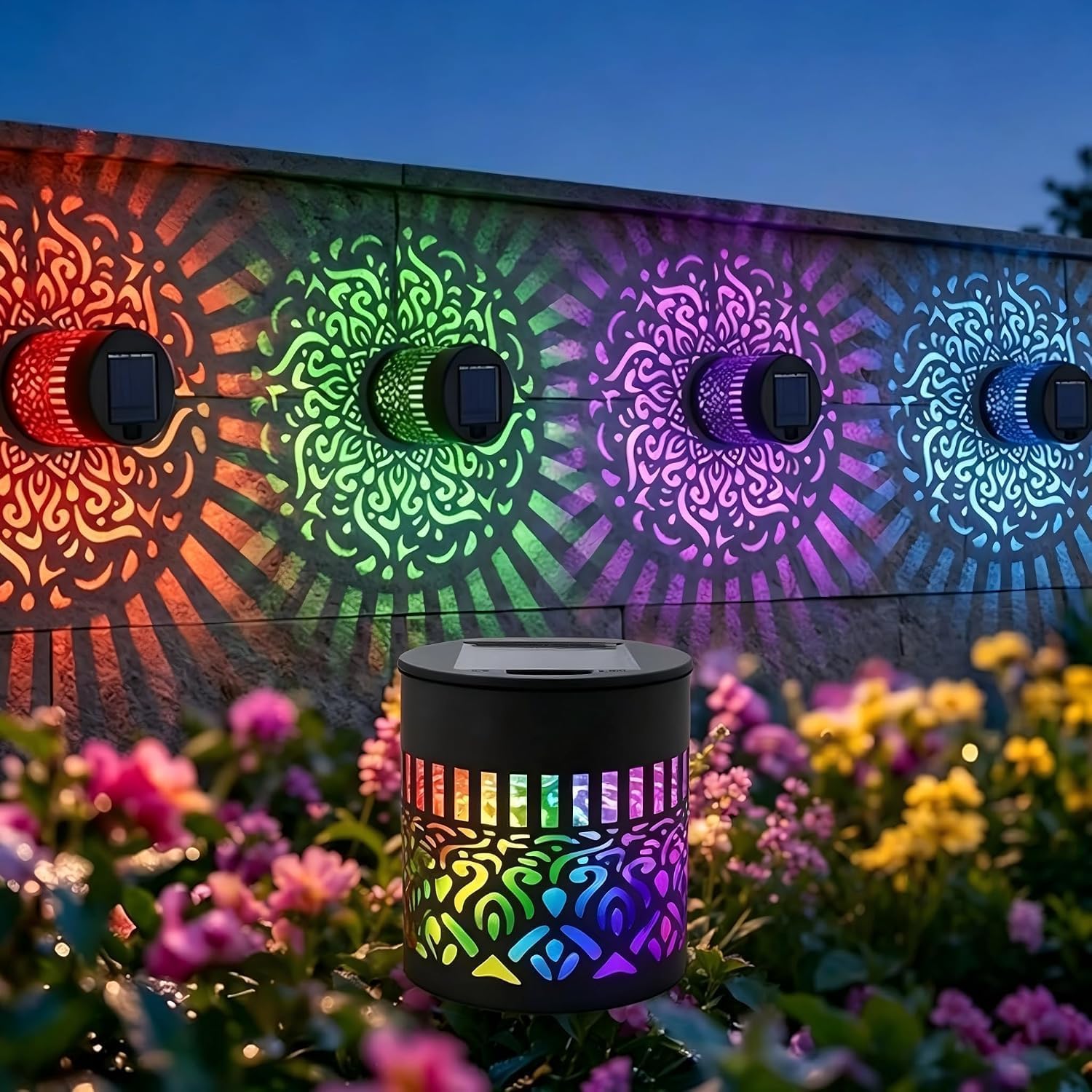 Solar Mandala Wall Light Outdoor 7-Color Changing Projection Lamp (Colorful Mandala Solar)-picture-25