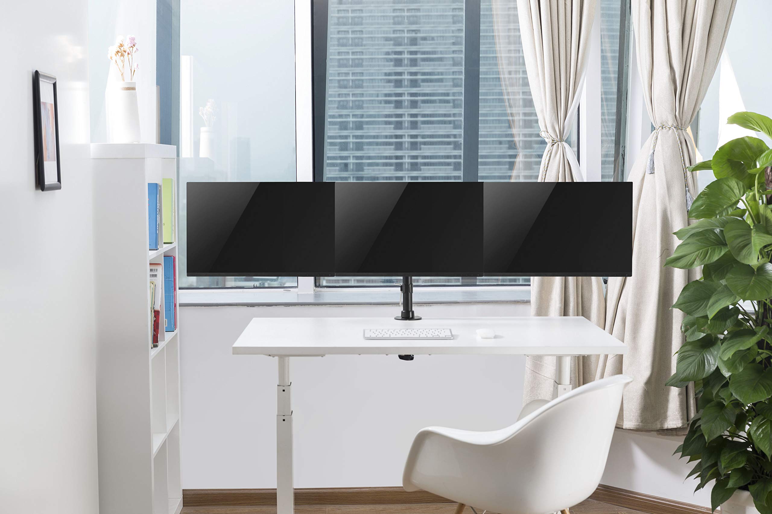 Ergosolid Tischhalterung mit Gasfeder für 22-35 Zoll LCD-Bildschirme mit VESA max. 75 X 75 mm - 100 x 100 mm, bis 12 kg, H100, 22 - 35, Fernseher, Bodenmontage