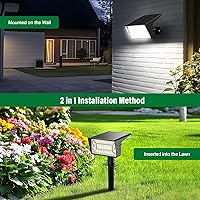 Vista 6 de Solar Spot Lights Outdoor with 60 LED & Auto On/Off, 4 Pack Solar Lights Outdoor Waterproof IP68 with 3 Lighting Modes, 2-in-1 Solars Landscape