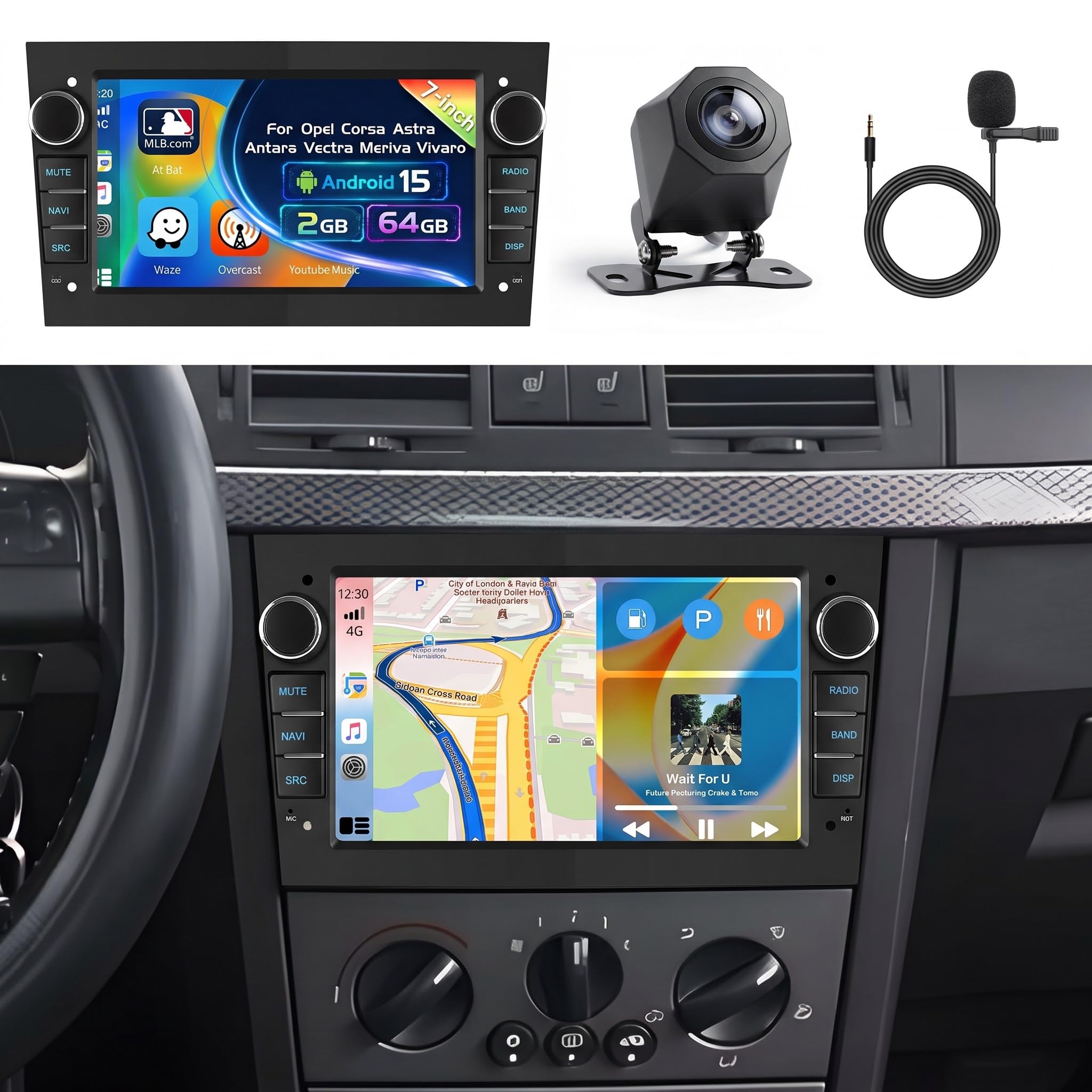 Inefala 2G+64G Autoradio Android 15 para Opel Corsa Astra Antara Vectra
