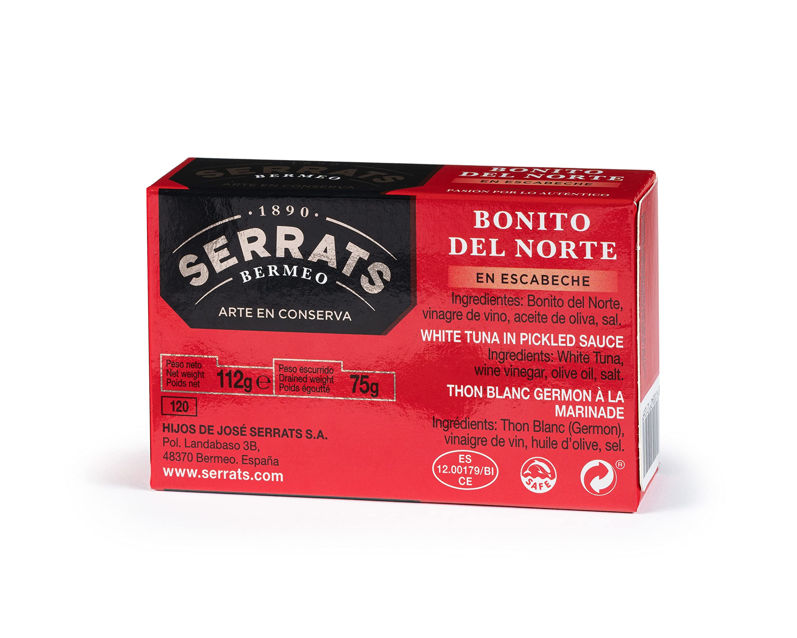 SERRATS - 12 sztuk - Tuńczyk biały germon w marynacie 112g