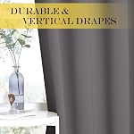NICETOWN Blackout Rideau de fenêtre pour chambre - (Couleur Grise) Maison Décoration Chambre Insulée Thermique Darkening Drape/Draperie, W52 x L63 De pouce, 8 Planchers/Ringes, 1 Groupe