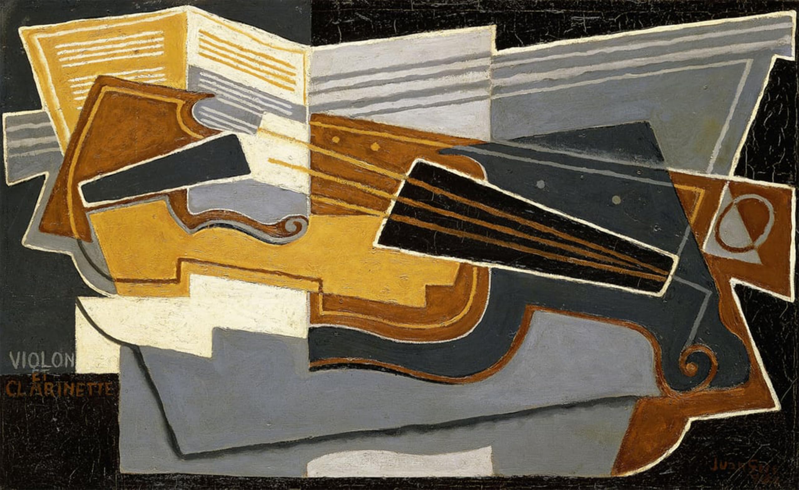 SERENDIPITP Aesthetic Poster Photo Wall Print Retro Picture Violin and Clarinet, by Juan Gris Modern Wall Artwork for Home Decor 60x90cm