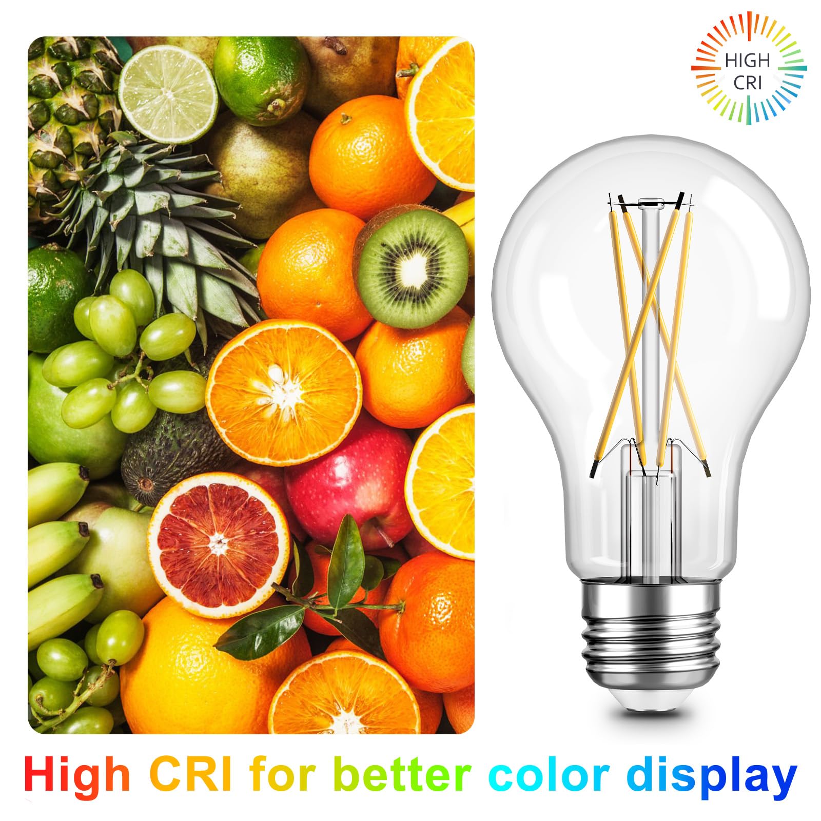 TJOY 12 Pack A19 Vintage LED Edison Bulbs Dimmable 60W Equivalent High Brightness 2700K Warm White 8W E26 — view 3