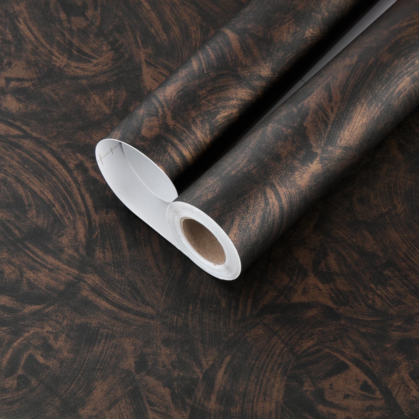 Metallic Rust Brown Concrete Wallpaper Peel and Stick Self Adhesive Waterproof Stained Concrete Contact Paper for Cabinets and Drawers 24"X118" Vinyl Cement Removable Wallpaper Roll for Wall