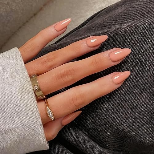 Coral Press on Nails Almond Shaped Nails Press ons, Medium