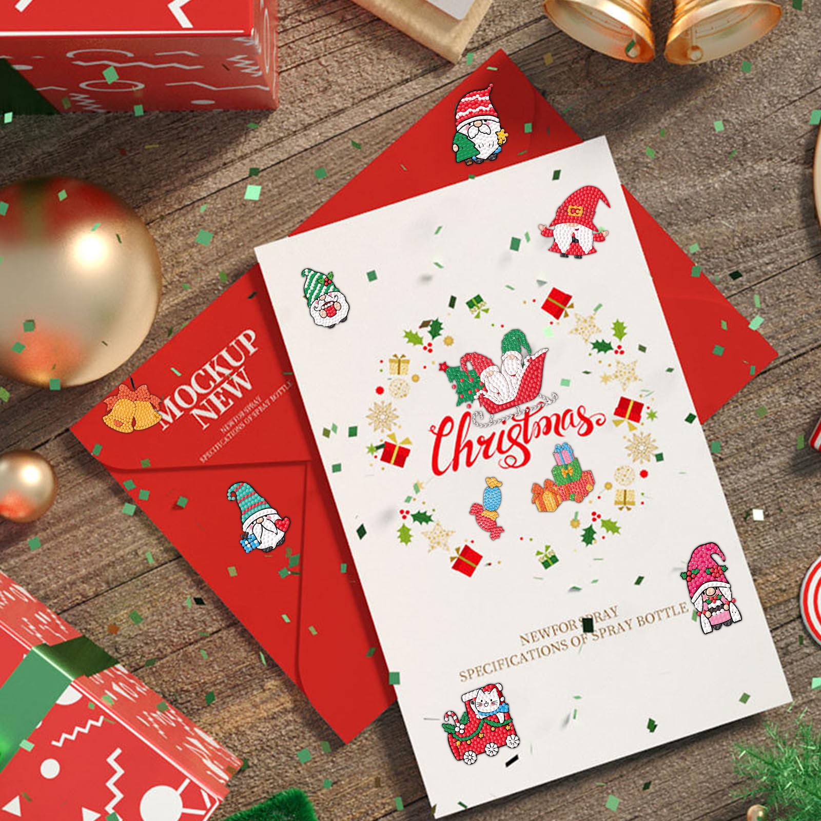XLZJYIJ Set di 12 ciondoli a forma di diamante 5D per bambini, decorazione per albero di Natale