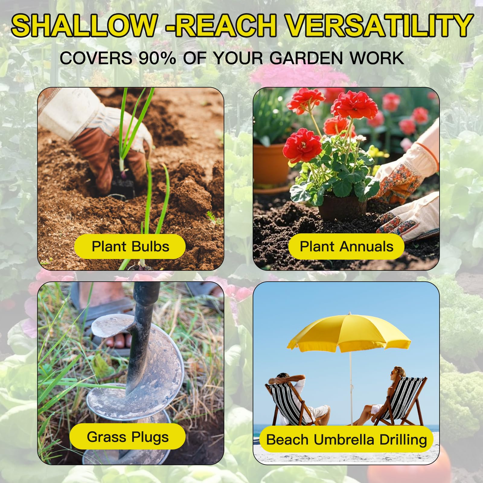 Trivella da 10 x 30 cm per trapano e avvitatore a batteria, punta elicoidale da giardino per bulbi da fiori, verdure, pali di recinzione, trapano per giardino, leggera ed efficiente