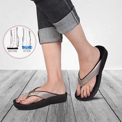 Miniatura 2 de AEROTHOTIC Women's Comfortable Arch Support Summer Orthotic Flip Flops Sandals