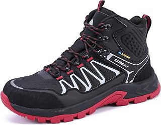 Queday Men's Waterproof Hiking Boots - Lightweight Anti-Slip Trail Shoes for Trekking, Camping, Climbing