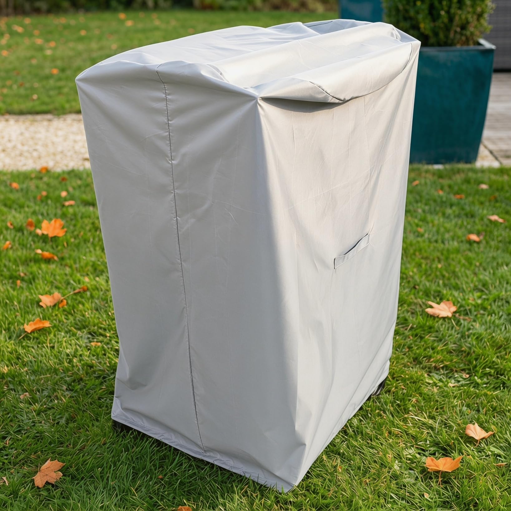 ORFOFE Housse de protection Oxford étanche pour broyeur à bois pour machines de jardin robuste protection contre les intempéries housse grise pour coupe-bois et hachoir