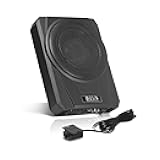 BASS10 10 Inch Powered Under Seat Car Subwoofer - 1000 Watts Max, Single 4 Ohm Voice Coil, Remote Subwoofer Control, Sold Individually