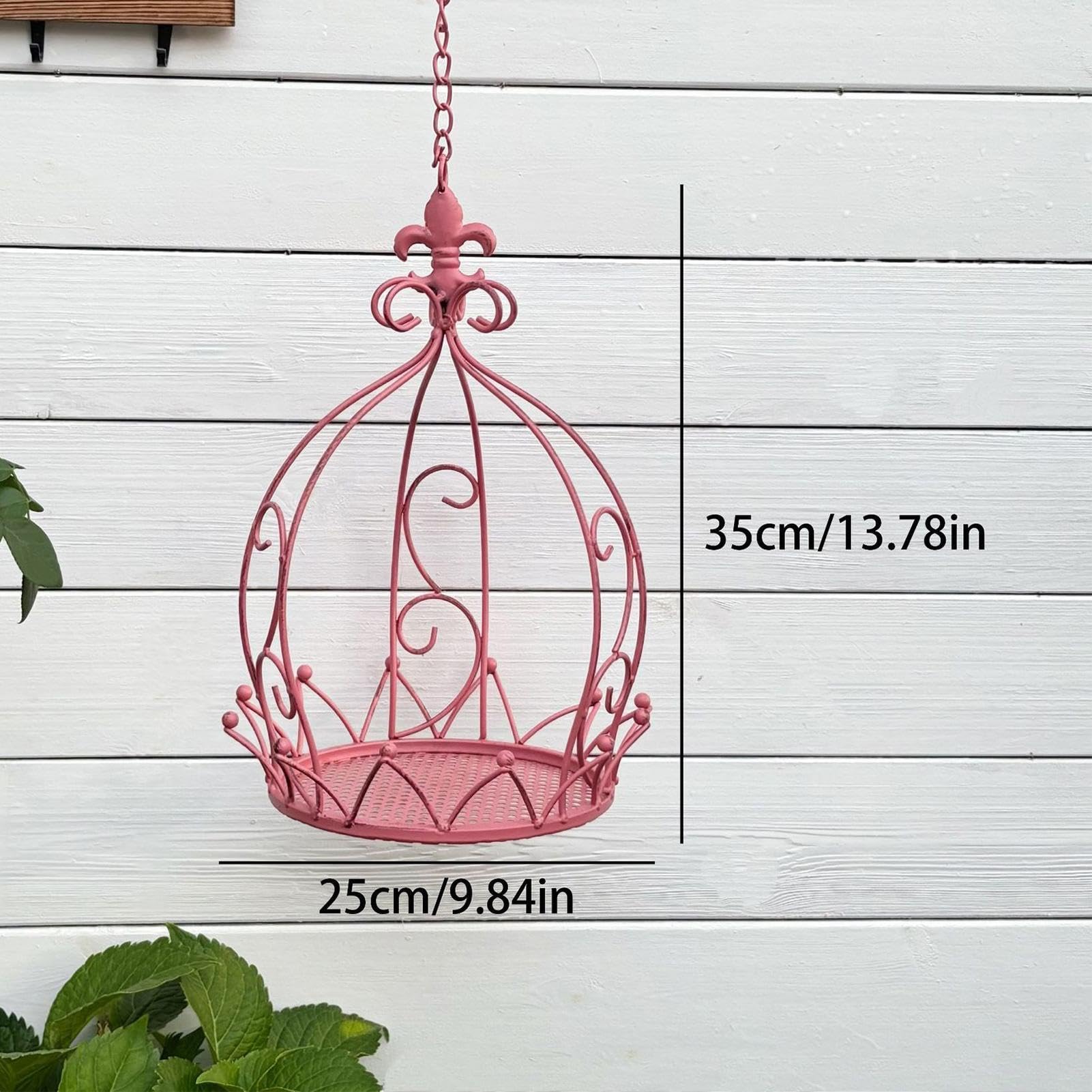 Suspension pour d'intérieur avec chaîne et panier décoratif en métal