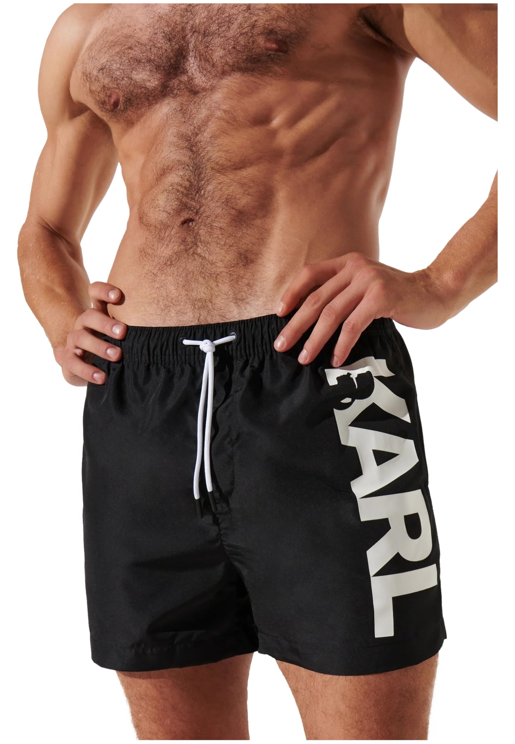 KARL LAGERFELD Hombre Karl Logo Short Boardshorts Negro XL