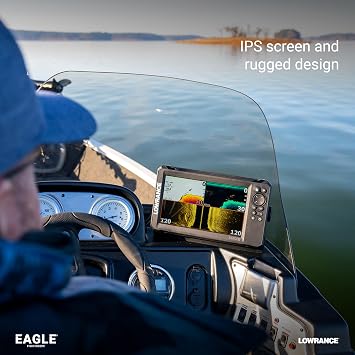 Lowrance Eagle 4インチ、5インチ、7インチ、9インチの魚群探知機、IPSスクリーン付き。