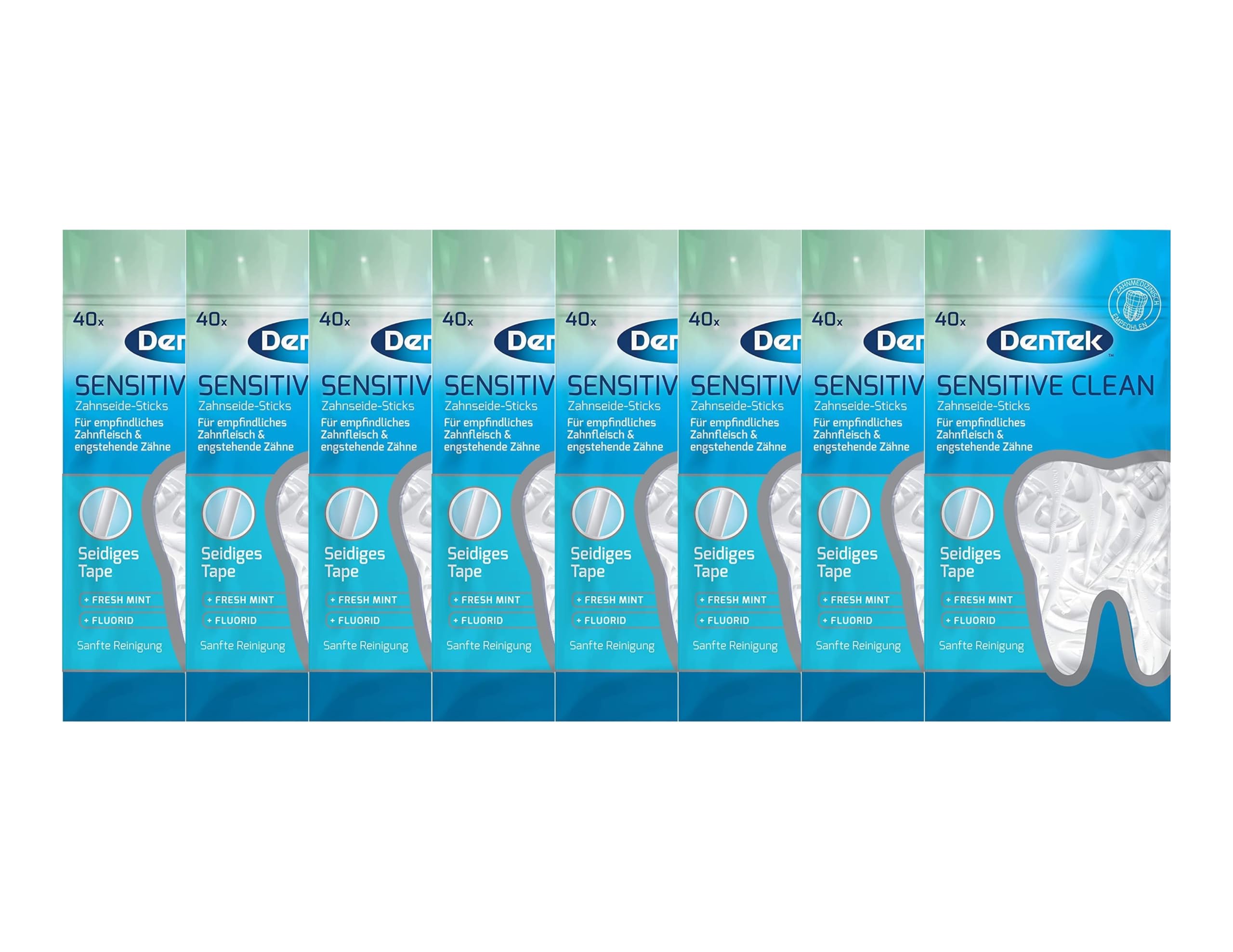8 x DenTeK Sensitive Clean patyczki z nicią dentystyczną