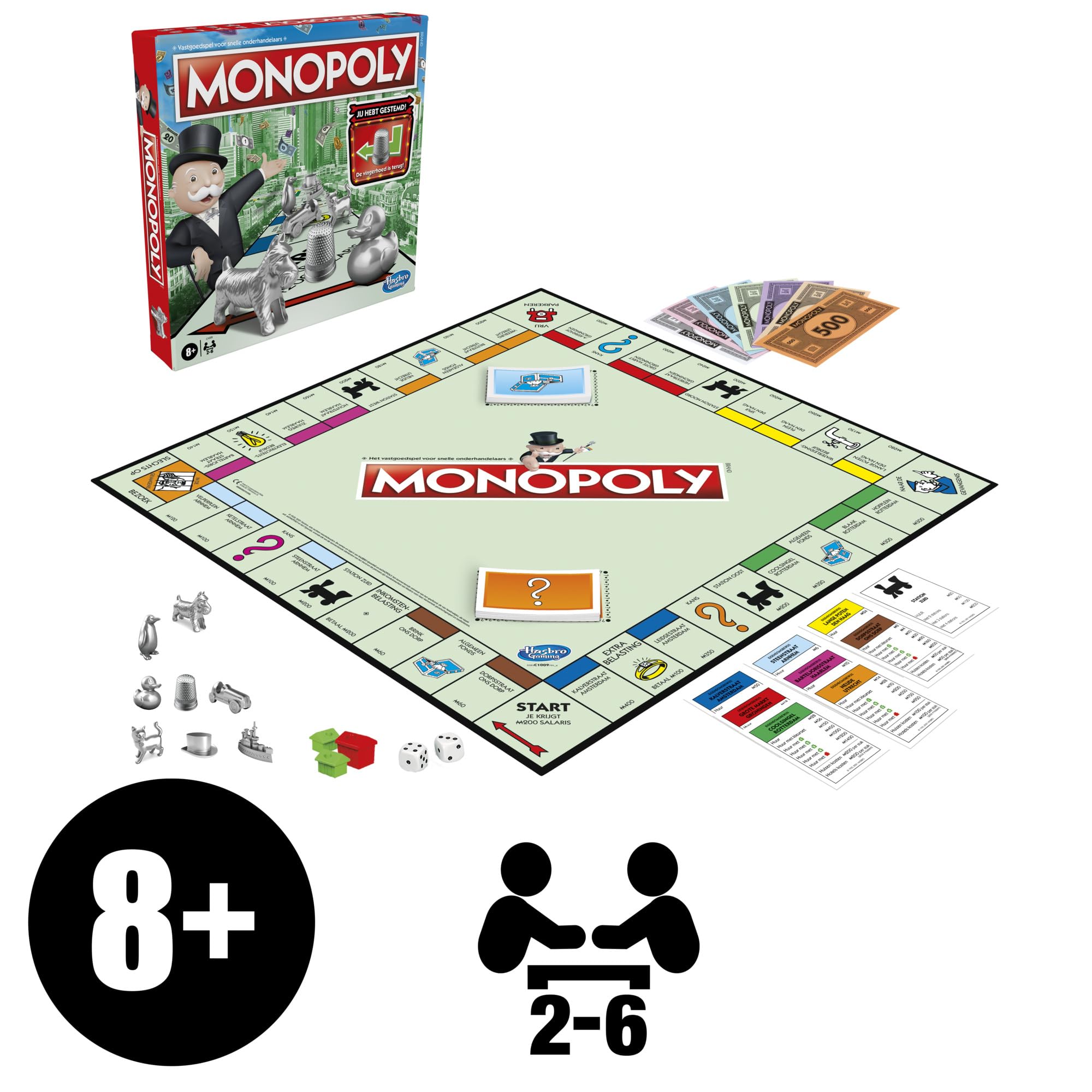 Monopoly Classic, Juego de Mesa para niños, Juego de Mesa a Partir de 8 años s (versión Holandesa)