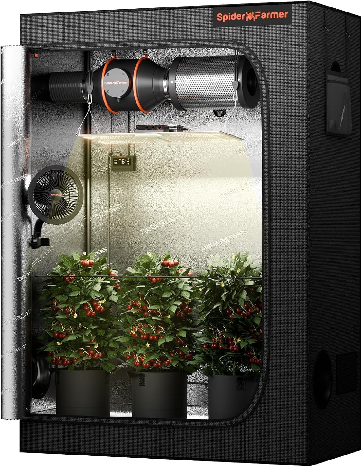 Spider Farmer 4 × 2ft SF-2000 200W Indoor Grow Tent Kit with GGS Controller | Pro Grade Set, Full Spectrum LED Grow Light, 47" x 24" x 71" Thicken Grow Tent, 4" Ventilation System, Clip Fan, Soil Sensor