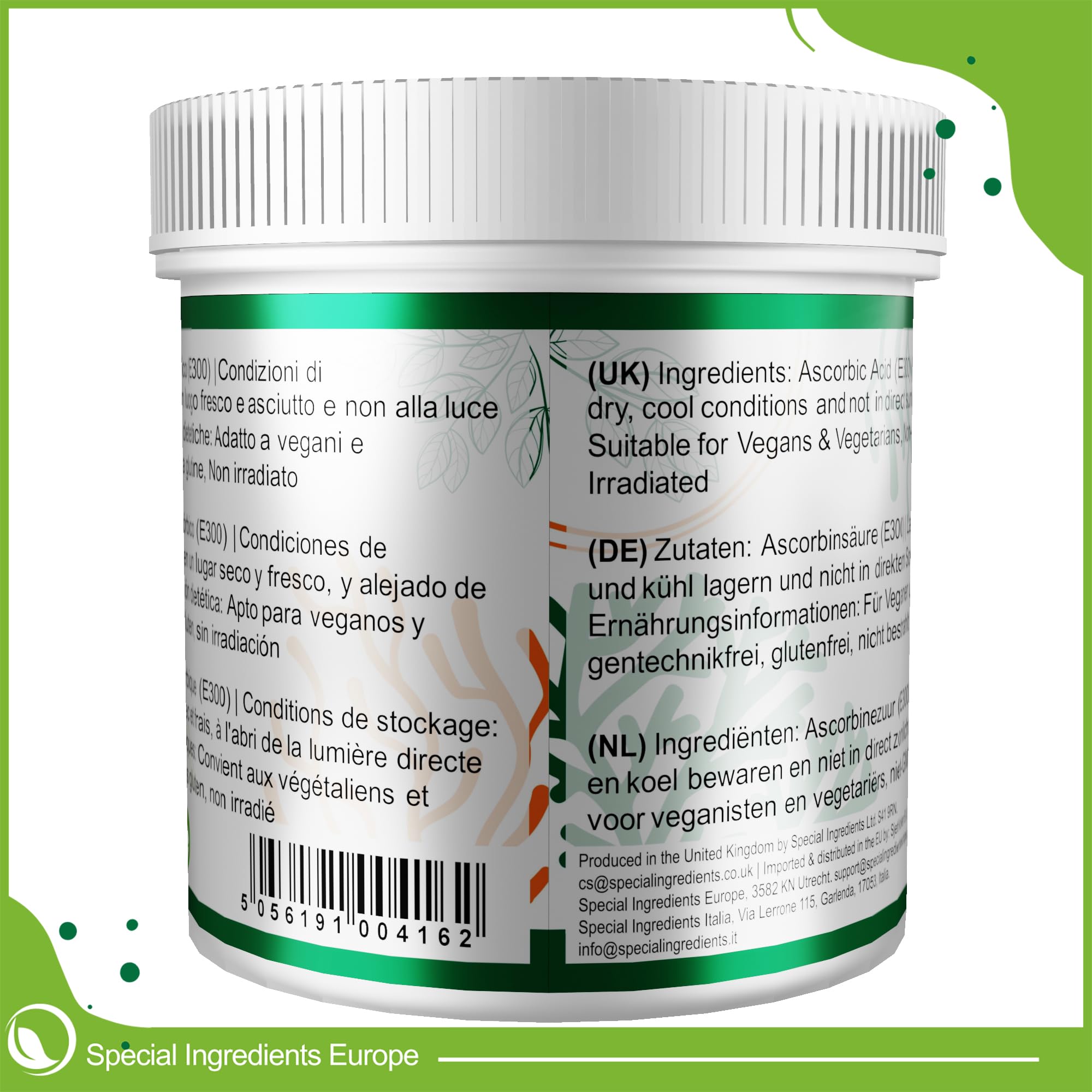 Acido ascorbico, 250 g, qualità premium, vegano, senza OGM, senza glutine