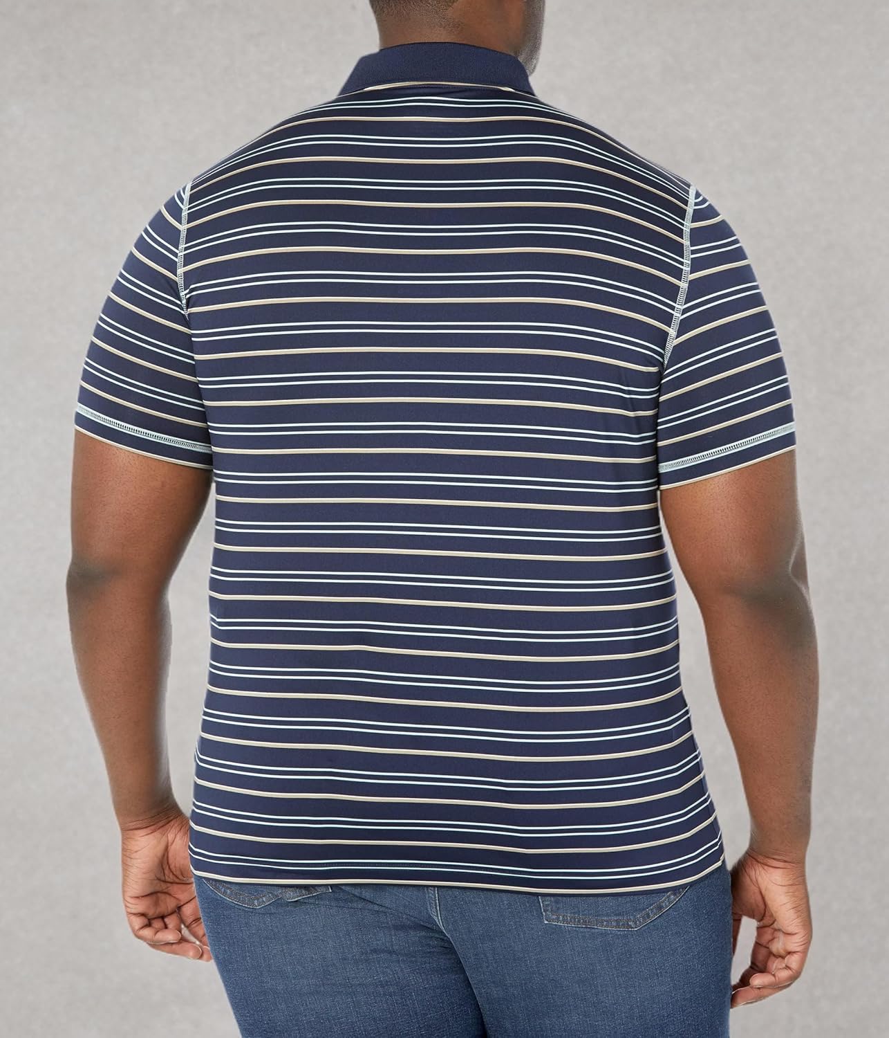 Lacoste Mens Golf Recycled Polyester Stripe Polo Shirt - Image 7